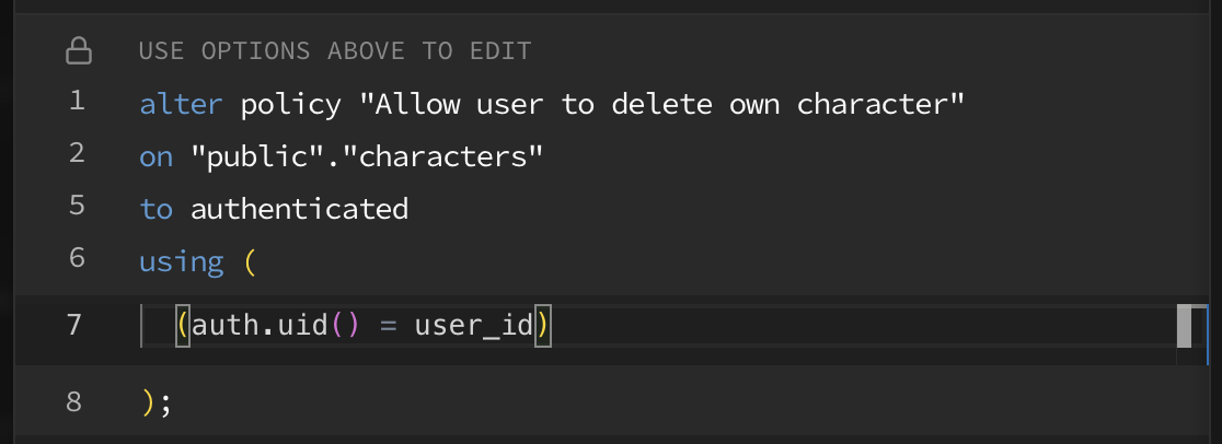 Supabase Row Level Security Policies